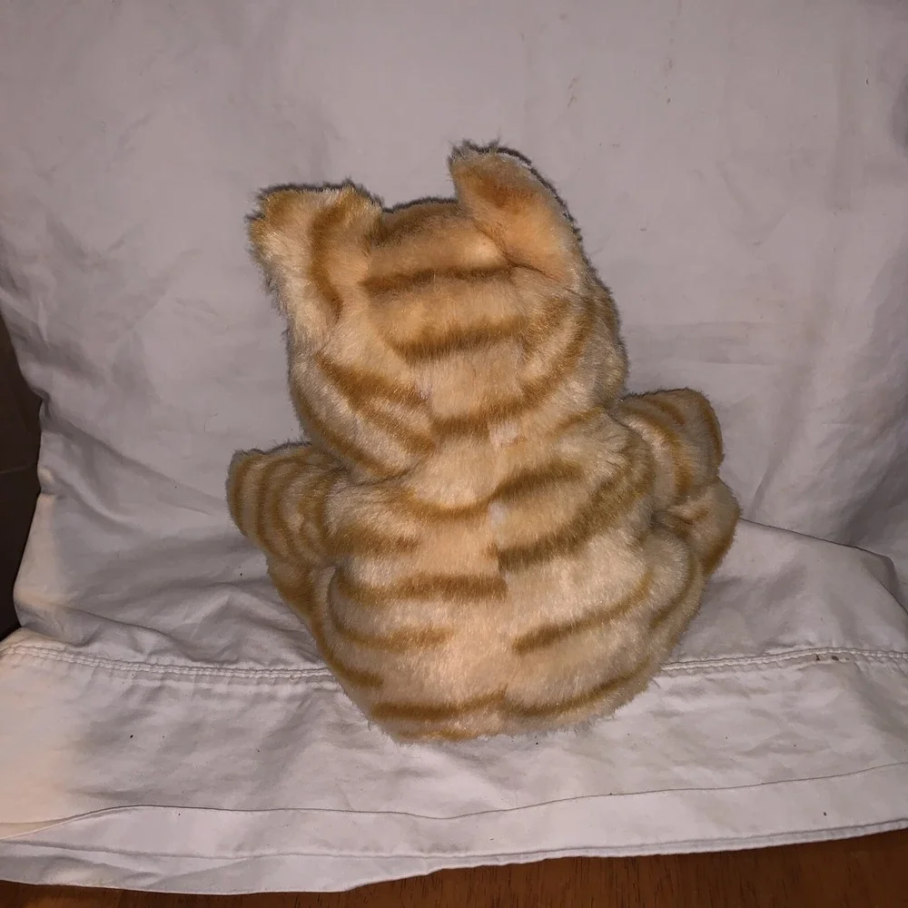 Vintage 1997 Ganz Casey Orange Tabby‎ Cat Plush Hand Puppet Striped Hard Nose P4